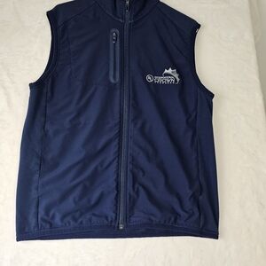 RLX Ralph lauren outerwear vest mens medium full zip blue golf warm stretchy